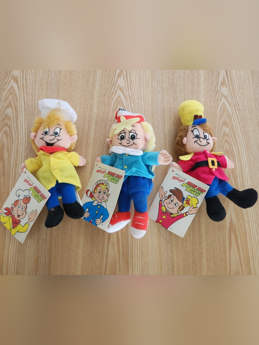 1997 Kellogg's Snap Crackle Pop Bean Bag Breakfast Bunch Toys